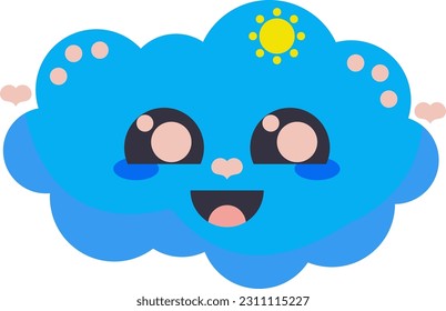 Fluffy Cloud Sky Cartoon Character Illustration Graphic Element Art Card