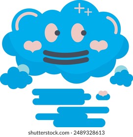 Fluffy Cloud Sky Cartoon Character Illustration Graphic Element Art Card