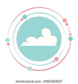 Fluffy cloud in the sky vector illustration graphic icon