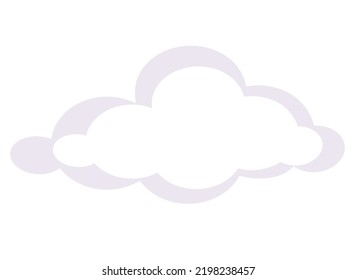 Fluffy cloud, weather phenomenon sign - vector full color picture. Fluffy white cloud