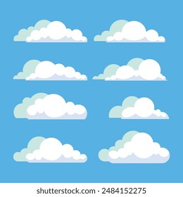 Fluffy Cloud Weather Vector Illustration