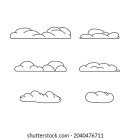 fluffy clouds drawing isolation set vector illustration
