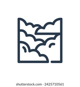 Nubes esponjosas en el cielo de primavera fresca Ilustración de icono vectorial