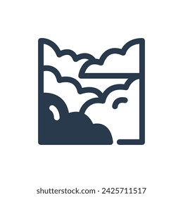 Nubes esponjosas en el cielo de primavera fresca Ilustración de icono vectorial
