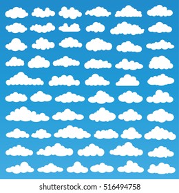 Fluffy Clouds icon set design,clean vector