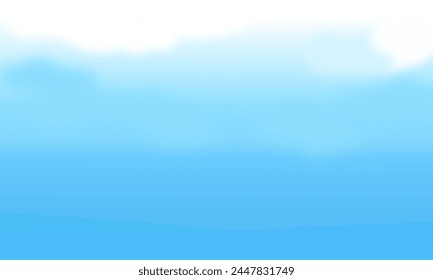 Fluffy clouds on blue sky background vector.