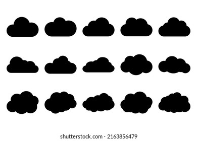 Fluffy Clouds Silhouettes Vector Set Clouds Stock Vector (Royalty Free ...