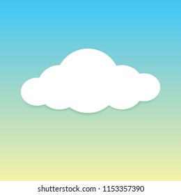 fluffy clouds white on blue sky background, sky background with clouds white cartoon concept, sky blue and cloud white for banner advertising background (vector)