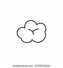 Vector de signo de icono de nube de algodón esponjoso