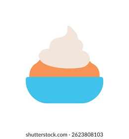 A fluffy culinary icon representing whipped cream, ideal for desserts.