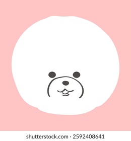 Fluffy and cute Bichon Frise icon illustration