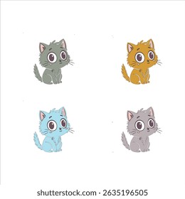 Fluffy cute cat vector design 