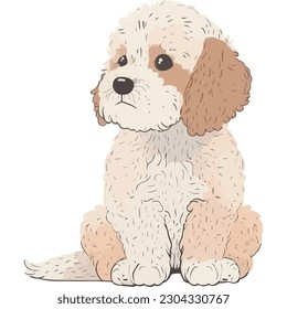 fluffy cute puppy icon isolated