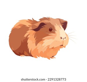 Fluffy cute rodent with whiskers and fur icon isolated