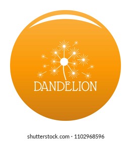 Fluffy dandelion logo icon. Simple illustration of fluffy dandelion vector icon for any design orange
