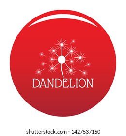 Fluffy dandelion logo icon. Simple illustration of fluffy dandelion vector icon for any design red