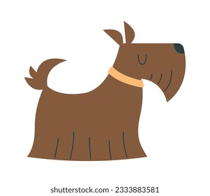 Fluffy Dog Standing Vector Illustration