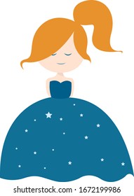 Fluffy dress, illustration, vector on white background.