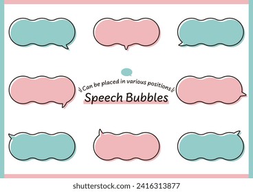 A fluffy dumpling-shaped speech bubble with a wide variety of horn orientations that can be placed in various positions.