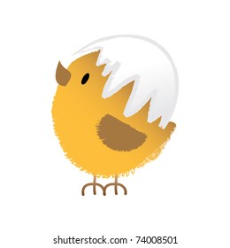 Fluffy easter chicken - vector illustration