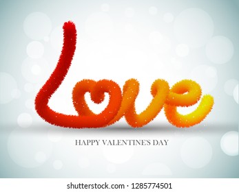 Fluffy Effect Love Vector Illustration For Happy Valentines Day with Nice Background for invitation, flyer and greetings.