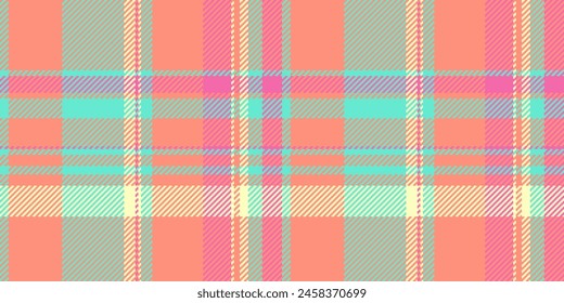 Fluffy fabric pattern vector, expensive plaid tartan textile. Smooth background seamless texture check in red and teal color.