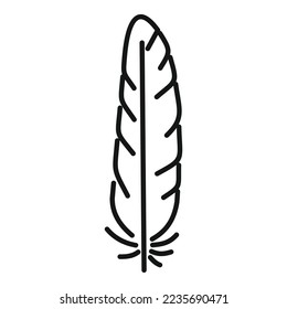 Fluffy feather icon outline vector. Pen ink. Art plume