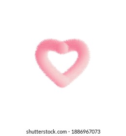 fluffy festive heart, made in pink and white gradient, perfect for postcards, advertising and design.
