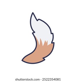 Fluffy fox tail. Cartoon illustration of a fluffy fox tail, perfect for pet, animal, or nature themed designs.