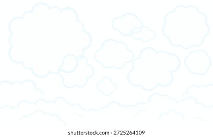 Fluffy frame and cloud illustration