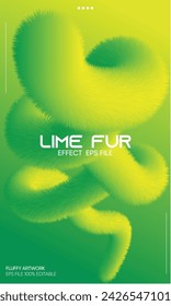 Fluffy Fur Effect Vector Green