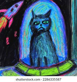 The fluffy fur and playful demeanor of the cat add to its charm