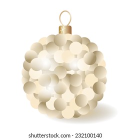 Fluffy golden vintage christmas ball