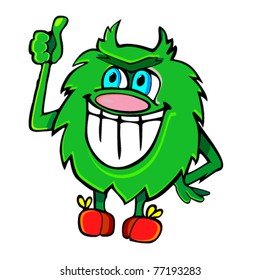 Fluffy green monster