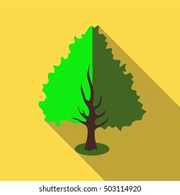 Fluffy green tree icon. Flat illustration of fluffy green tree vector icon for web