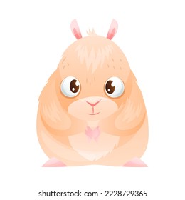 Fluffy Hamster with Cute Snout as Home Pet Animal Vector Illustration