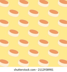 Fluffy Japanese Pancake pattern wallpaper. Japanese Pancake vector.