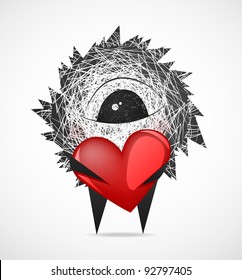 Fluffy keeps the heart on Valentine's Day