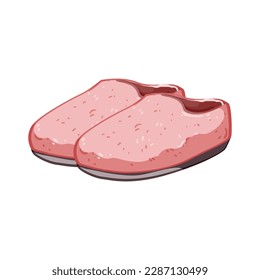 fluffy kid slippers cartoon. s cute, fashion feet fluffy kid slippers sign. isolated symbol vector illustration