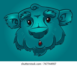 fluffy little head of a teddy bear