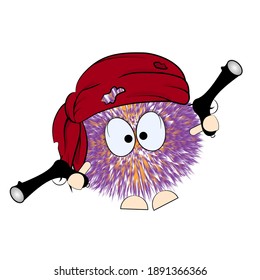 Fluffy little monster. Vector illustration.