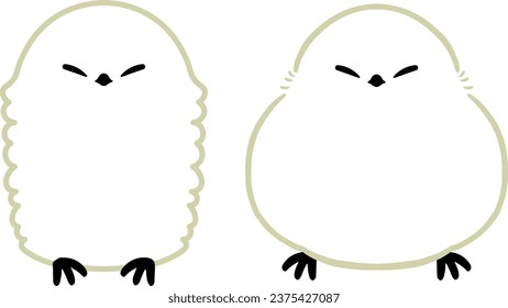 Fluffy Long-Tailed Tit Illustration 3