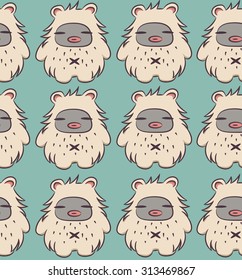 Fluffy monster. Bigfoot yeti. Kids illustration vector