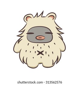 Fluffy monster . Bigfoot yeti. Kids illustration vector