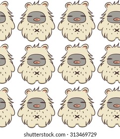 Fluffy monster. Kids illustration vector. Seamless pattern