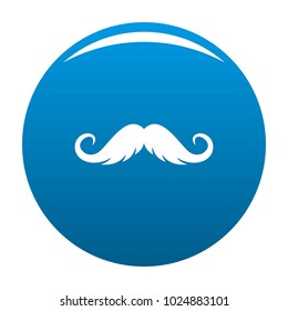 Fluffy mustache icon vector blue circle isolated on white background 