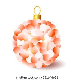 Fluffy orange christmas ball