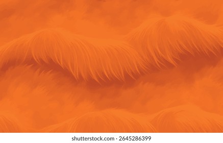 Fluffy orange fur texture with soft waves and natural lighting, ideal for digital backgrounds, textile prints, kids’ themes, cozy visuals, and playful design concepts.