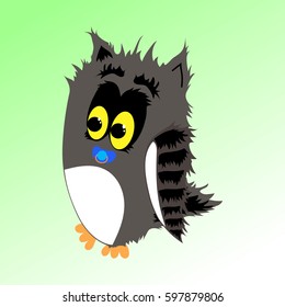 fluffy owl colored background vector