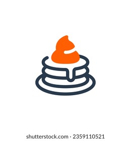 Fluffy Pancake Cream vector icon illustration